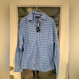 New Jack Maverick Blue Pink Checkered Men's Shirt Dress Stitch Fix Sz Medium
